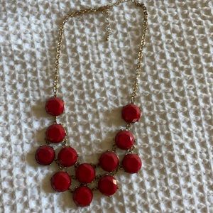 Red Stone Statement Necklace